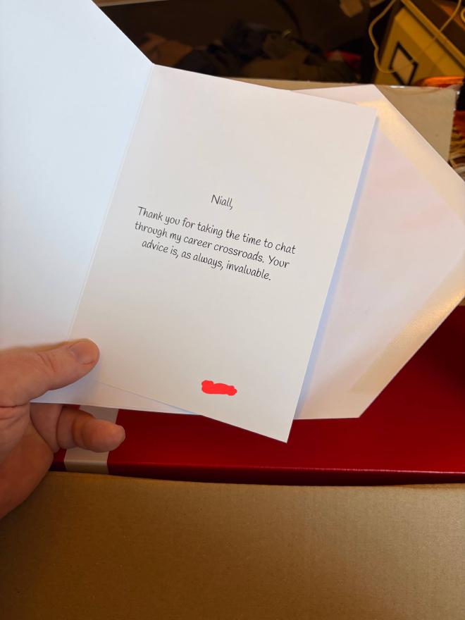 A nice thank-you card